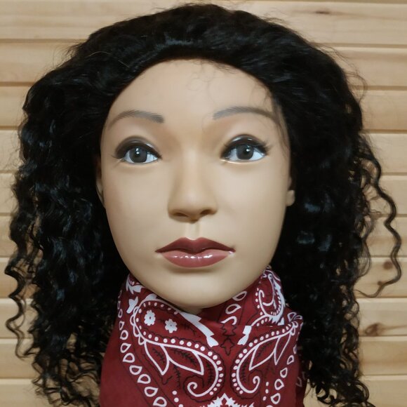 Human Hair with Seamless Flip-Over Drawstring Half Wig, 18" Natural Black - Picture 1 of 10